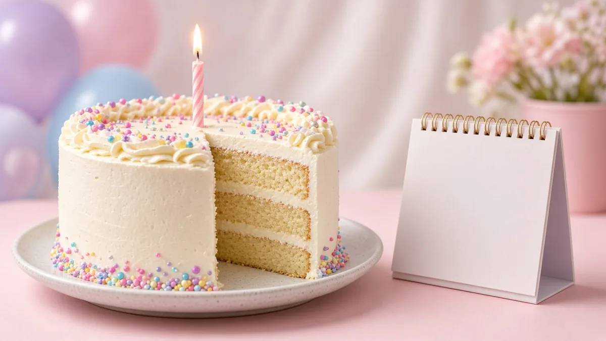 Half birthday: photo of a calendar and clock scene